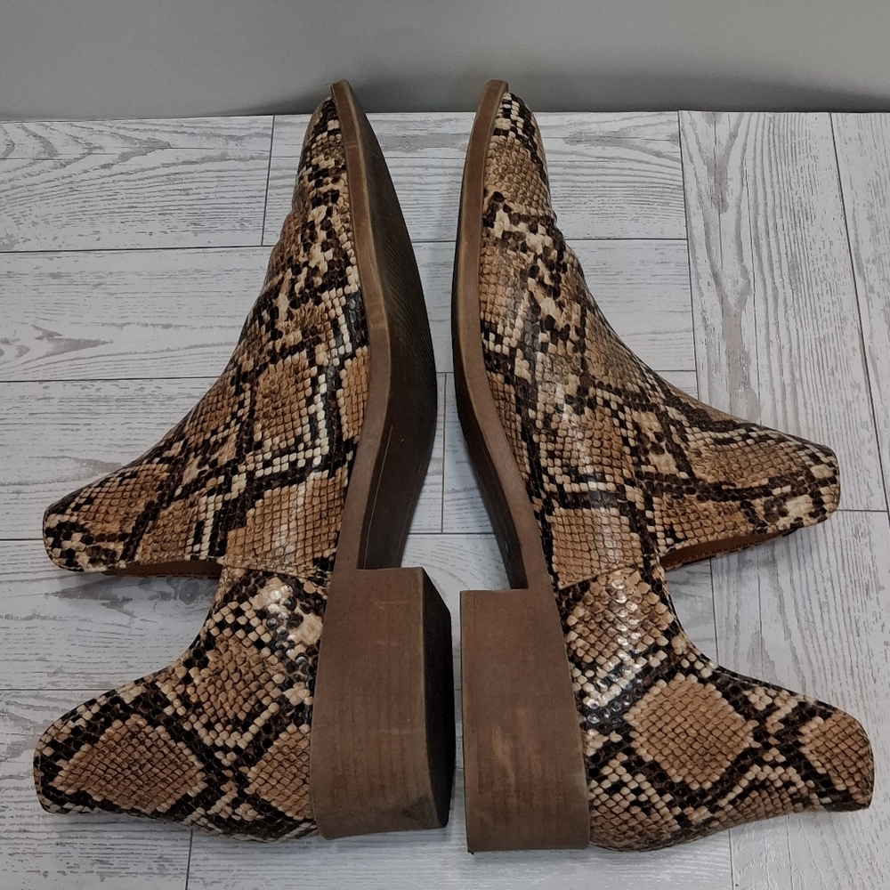 Steve Madden Brown Snake Print Joella Pointed Toe Women's Ankle Booties Size 10 - Picture 8 of 10
